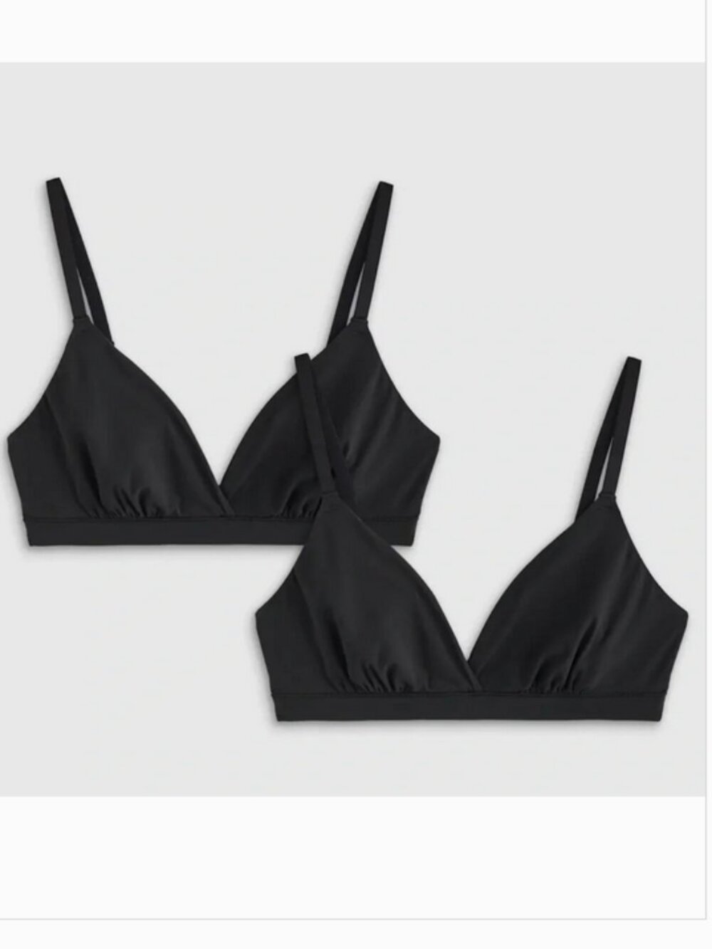 NWOT Quince Second Skin Crossover Bralette (2-pack) in Black Size Extra Small